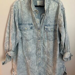 American Eagle Outfitters Light Blue Denim Shirt